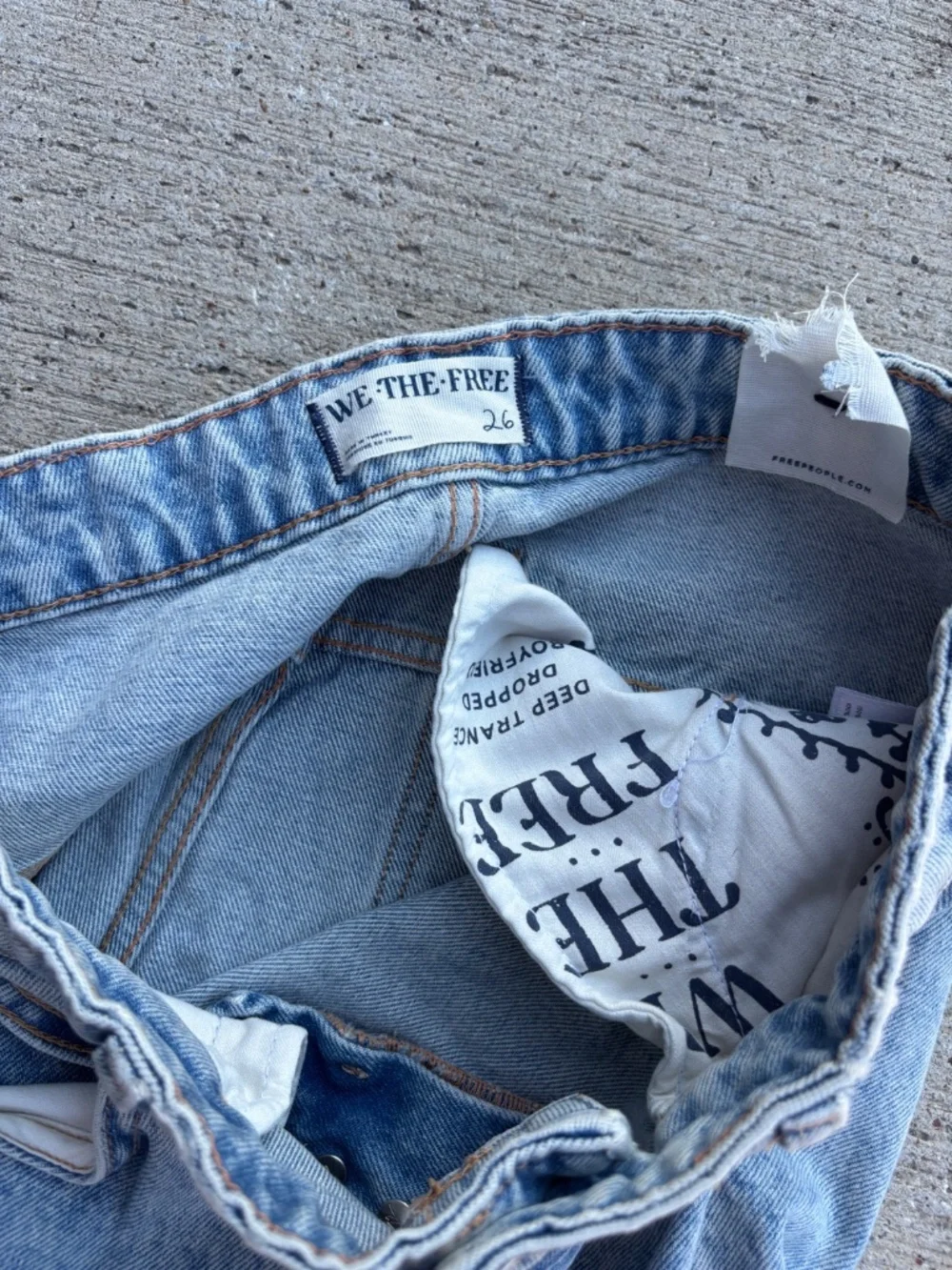 We The Free Free People Light Wash Cutoff Denim Long Shorts - Size 26